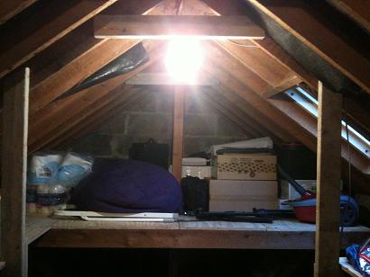 Showing the window from the other angle but there's an idea of how much stuff is up here as well.