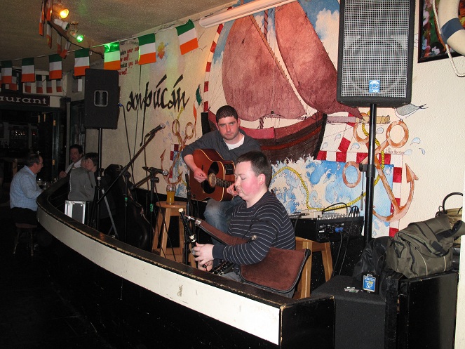 The front of the stage is shaped like a boat. It might be hard to see from the picture though. Take our word for it...