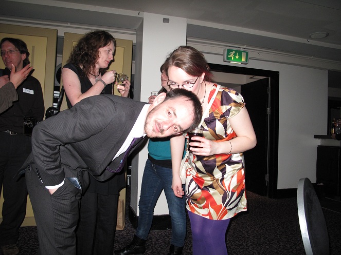 What's this all about? There is someone kissing Darragh Doyle's head! I know things are a bit weird at the Irish Blog Awards but this is definitly mad!