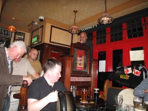 playing the bodhran in Tigh Colis. playing the bodhran in Tigh Colis.